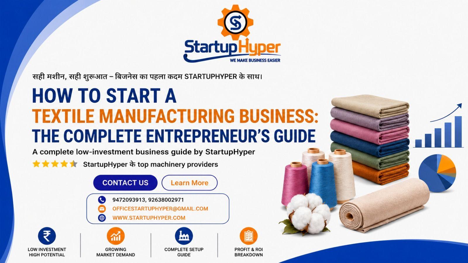How to Start Textile Manufacturing Business in 2026 | StartupHyper