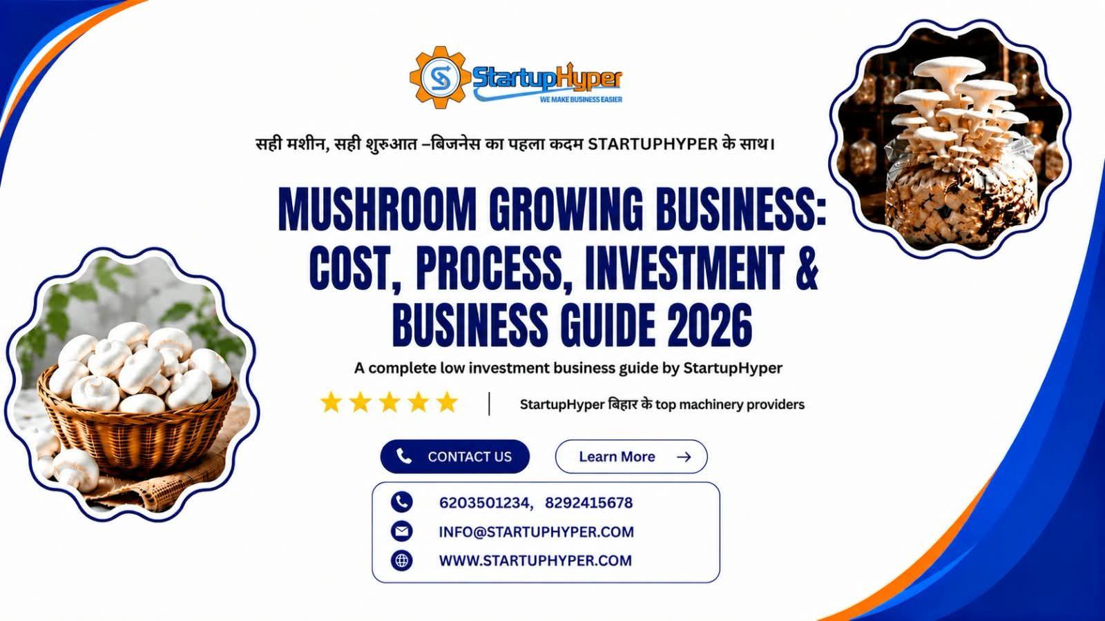 Mushroom Growing Business: Cost, Process, Investment & Business Guide 2026