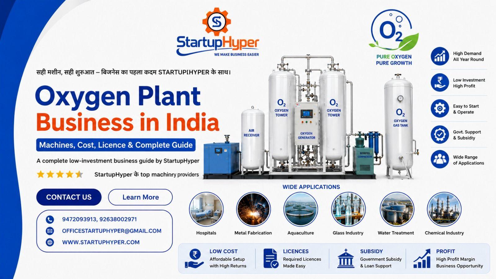 How to Start an Oxygen Plant Business in India: Cost, Machines, Licence & Complete Setup Guide